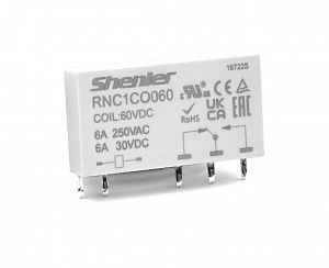 Реле интерфейсное Shenler RNC1CO060 1CO 6A 60VDC